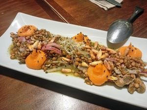 Lentil ceviche salad (really good) at La Encomienda in Madrid