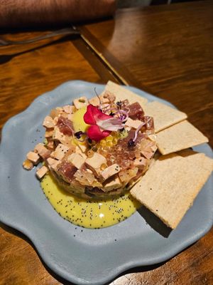 Tuna tartar (amazing!) at La Encomienda in Madrid