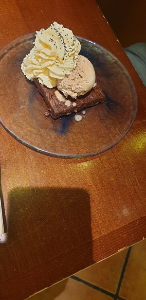 Chocolate brownie at La Encomienda in Madrid