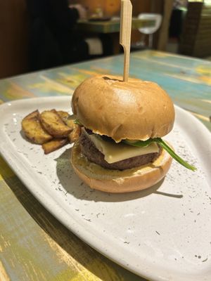 Beyond meat burger  at La Encomienda in Madrid
