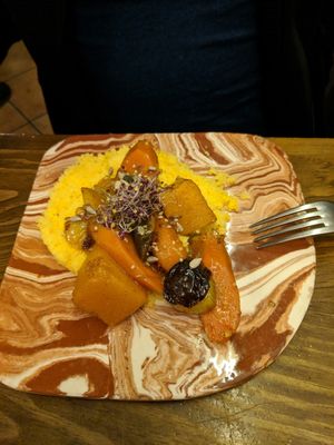 tagine truly dreadful. avoid. at La Encomienda in Madrid