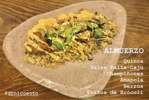 Quinoa con fritos de brocoli at La Encomienda in Madrid