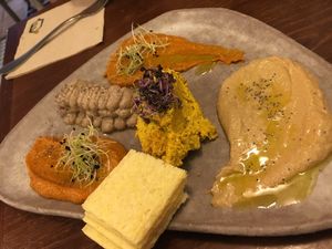 Sharer platter (with bread also) at La Encomienda in Madrid