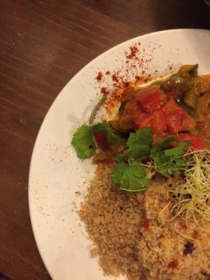 Cous cous with coriander/cilantro and veggies. So good!  at La Encomienda in Madrid