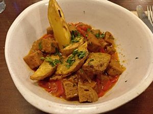 Menu of the day / Main course / Seitán al chilindrón at La Encomienda in Madrid