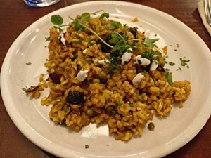 Menu of the day / First course / Vegan paella at La Encomienda in Madrid