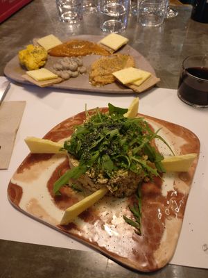 Tofu tartar and pâté sampler at La Encomienda in Madrid