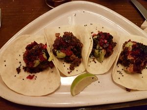 Mole tacos at La Encomienda in Madrid