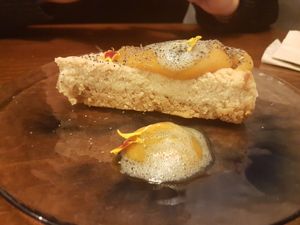 Yuzu cheesecake at La Encomienda in Madrid
