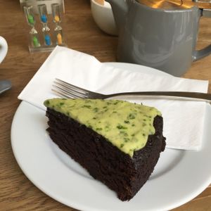 chocolate avocado cake at Waterloo Tea in Cardiff