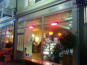 Outside  at Waterloo Tea in Cardiff