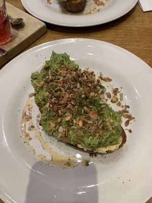 Avo toast  at Waterloo Tea in Cardiff