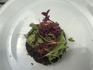 Kale fritter that came with the vegan and vegetarian afternoon tea  at Waterloo Tea in Cardiff