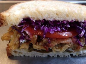 Looking into the vegan sandwich goodness at Goodwich in Portland