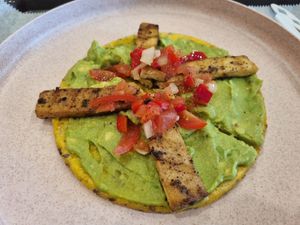 Tofu arepa at Manna Life Food in Miami