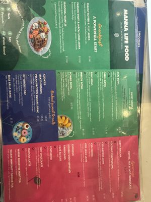 Menú  at Manna Life Food in Miami