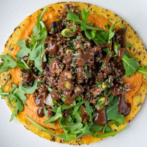 Quinoa-tabbouleh Arepa at Manna Life Food in Miami