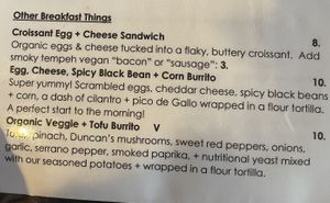 Vegan options  at Plank Coffee in Cloverdale