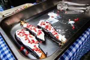stuffed aubergines at Manna Manna in Brasov