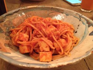 Tofu & Paprika spaghetti at Manna Manna in Brasov