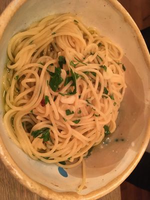 Spaghetti aglio olio at Manna Manna in Brasov