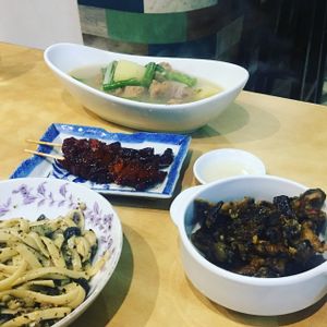 nilaga, pesto pasta, mushroom calamares and BBQ at Greenery Kitchen in Makati