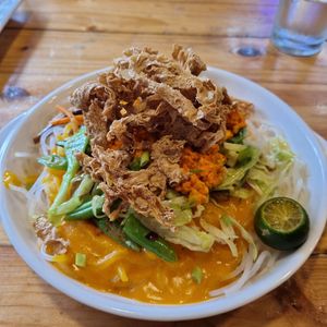 Palabok a traditional dish from Philipines Veganized. at Greenery Kitchen in Makati