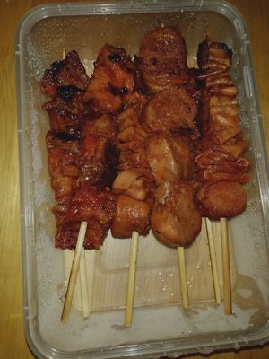 Bbq and Isaw @ 25 pesos each at Greenery Kitchen in Makati