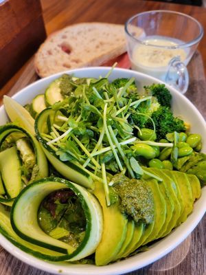 All green set salad. Nice mix. at Mr. Farmer - Omotesando in Tokyo