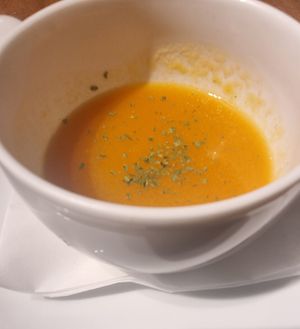 Soup of the day (tasteless & v small portion) at Mr. Farmer - Omotesando in Tokyo