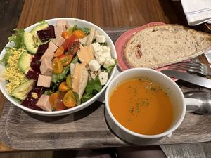 Farmers Cobb salad with soup/drink “plate” add on   at Mr. Farmer - Omotesando in Tokyo