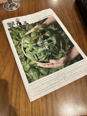 Menü Karte  at Mr. Farmer - Omotesando in Tokyo