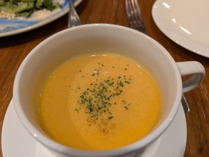 Carrot and celery soup at Mr. Farmer - Omotesando in Tokyo