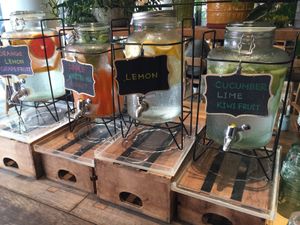 Assorted water (free) at Mr. Farmer - Omotesando in Tokyo