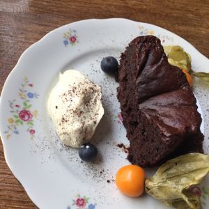Chocolate cake!!! at Les 4 Jeudis in Brussels