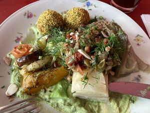 The already-touched menu of the day. (Couldn’t wait 😋)  at Les 4 Jeudis in Brussels