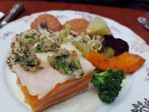 main course - nice millefeuille at Les 4 Jeudis in Brussels