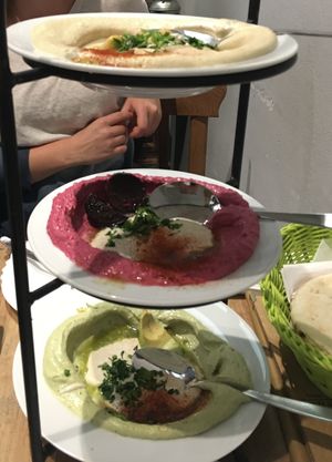 Hummus classic - beetroots - avocado at Hummus & Friends in Berlin
