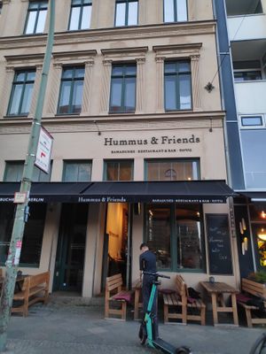Restaurant from outside at Hummus & Friends in Berlin