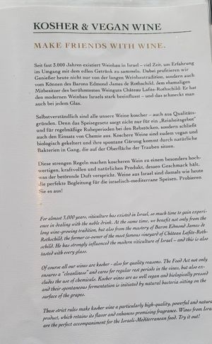 Vegan wine at Hummus & Friends in Berlin