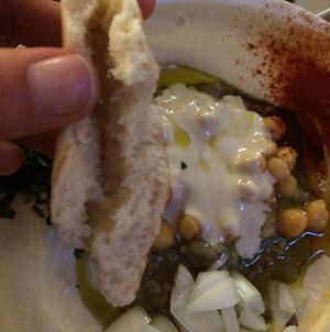 The most fresh, flufffiest pita bread I've ever had! Yum! at Hummus & Friends in Berlin