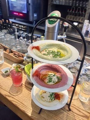 The Roote Beete and Classic Hummus are the best ones at Hummus & Friends in Berlin