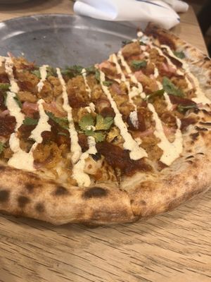 Bbq pizza with seitan   at Talula's Pizza in Asbury Park