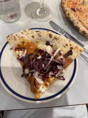 Te Kā - 22 (v+, n)
spicy vodka sauce, numu mozz, cashew ricotta, peppadews, caramelized onion, be-hive pepperoni, mellody hot honey, radicchio, oregano, lemon  at Talula's Pizza in Asbury Park