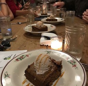 Pumpkin cake with vegan ice cream  at Talula's Pizza in Asbury Park