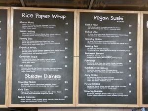 wraps and sushi menu at Acai Berry in Brooklyn