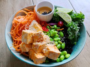 Buddha bowl at Oh my Goodness in Helsinki