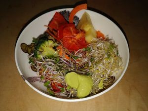 Salad from the self service at Oh my Goodness in Helsinki