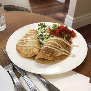 Pancake thingos  at Raw + More Cafe in West Perth