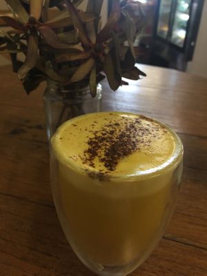 Turmeric latte at Raw + More Cafe in West Perth